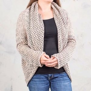 Mixed stitch shawl collar cardigan size M